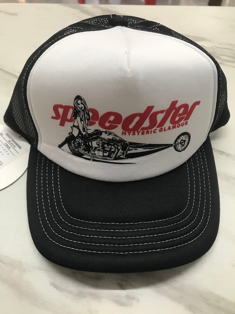 ヒステリックグラマー　スピードスター　メッシュキャップ　黒　キャップ #02