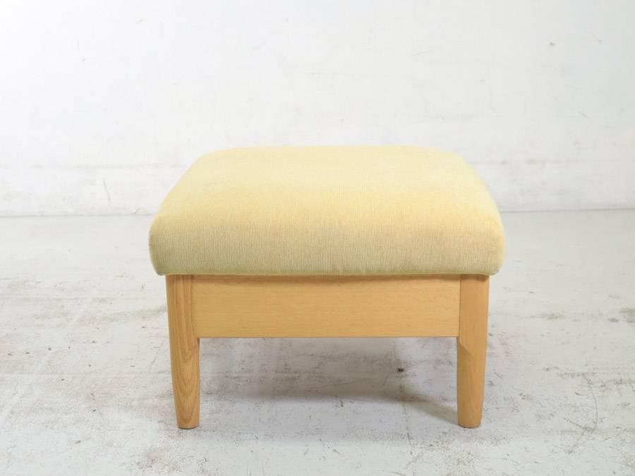 値下柏木工 OGA59 オットマン 2019年製 オーク材 ホワイトオーク色 布