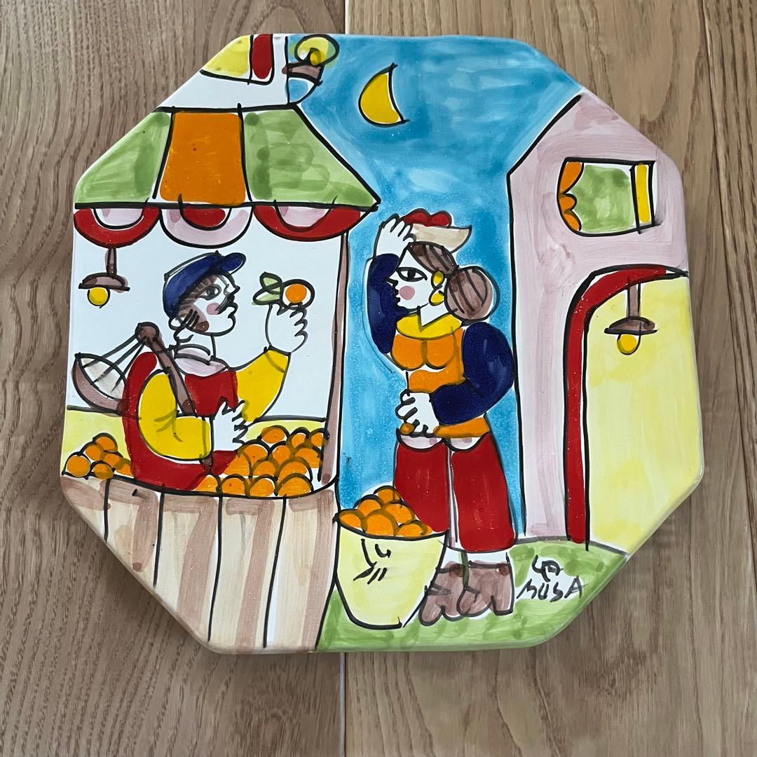 LA MUSA ラムーザ　イタリア　陶器皿プレート D【送料込】