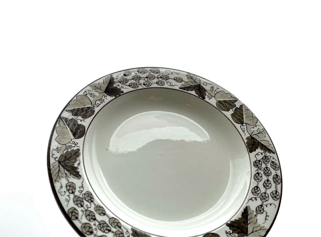 初期ウェッジウッド 手書きのリムプレート 19世紀　◆ アンティーク