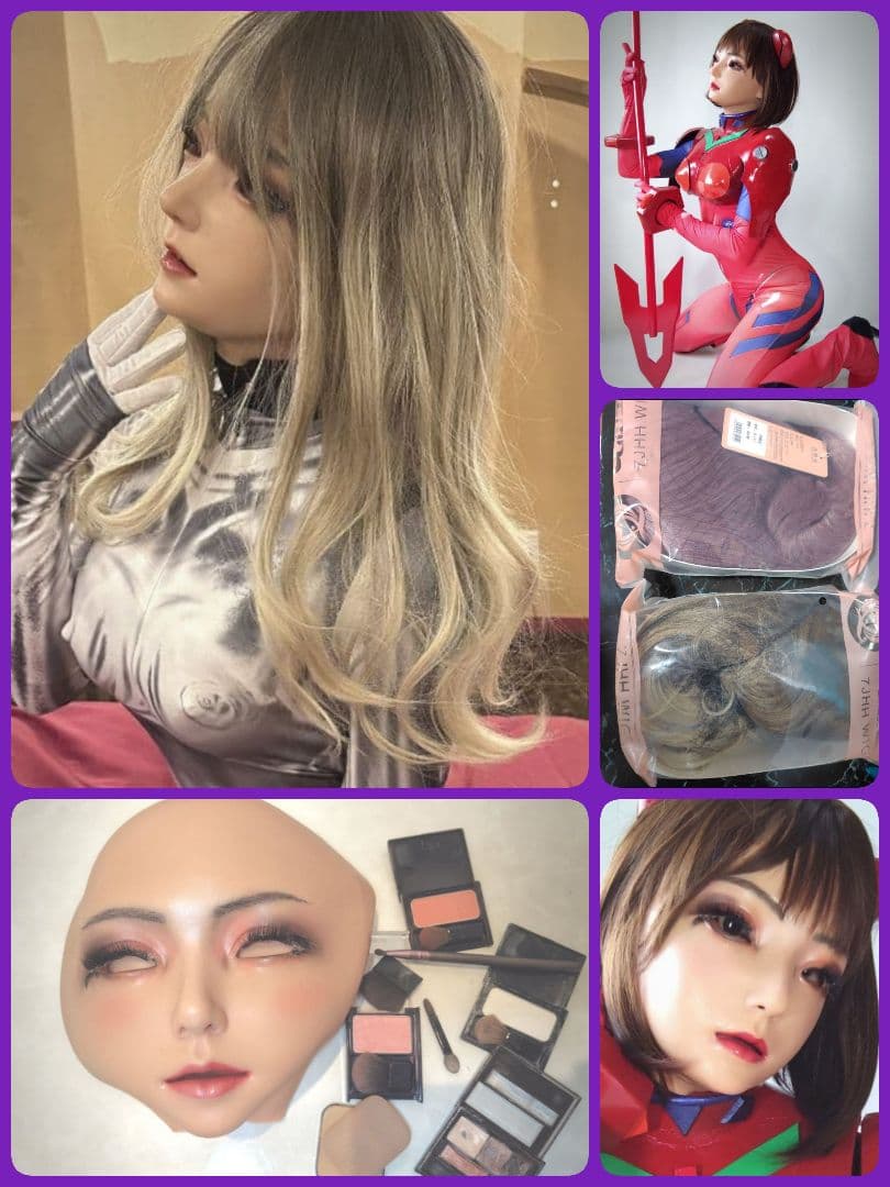 メイク済み完成品ウィッグ付きフィメールマスク　㊙オマケ予定
