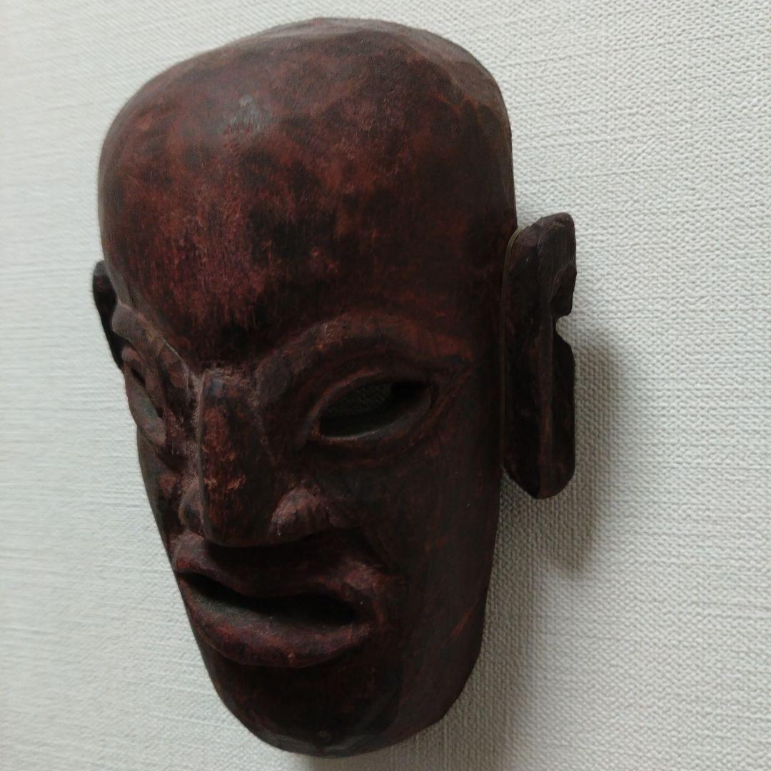 アジア　お面　木彫り