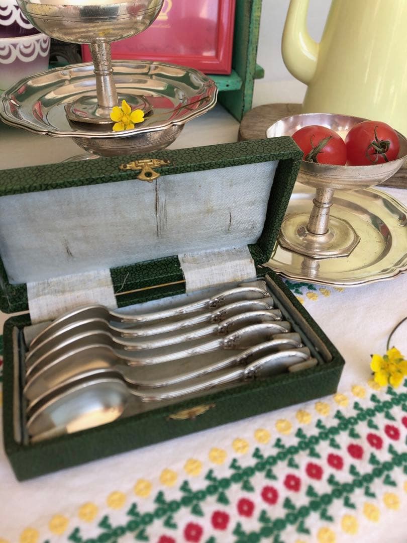 フランスアンティーク　箱付スプーン　6本セット　フランスアンティークカトラリー