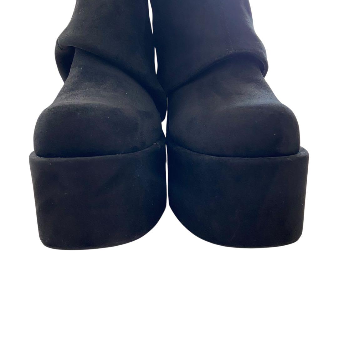 ✨極美品✨エモダ/ルーズフレアカバーフィットブーツ/ロングブーツ/ブラック/M