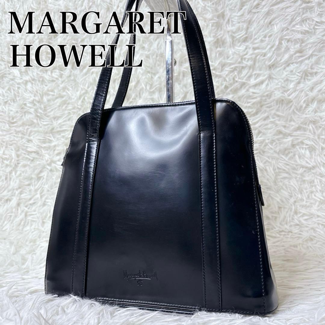 マーガレットハウエル 旧ロゴ レザー ハンドバッグ トート 黒 本革