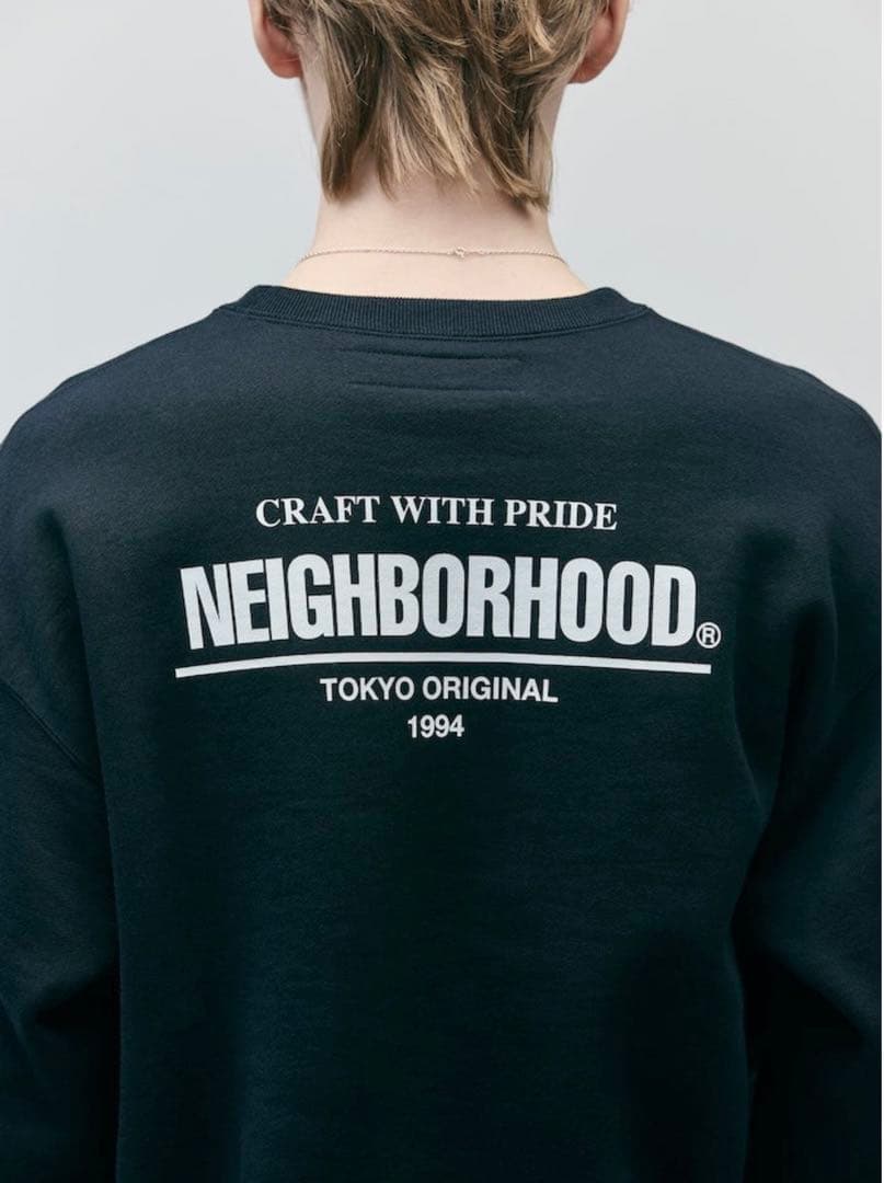 M 黒　NEIGHBORHOOD PLAIN SWEAT CREWNECK LS
