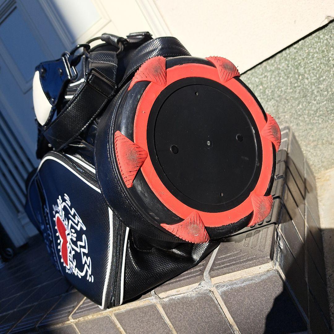 キース・ヘリング キャディバッグ 黒/白