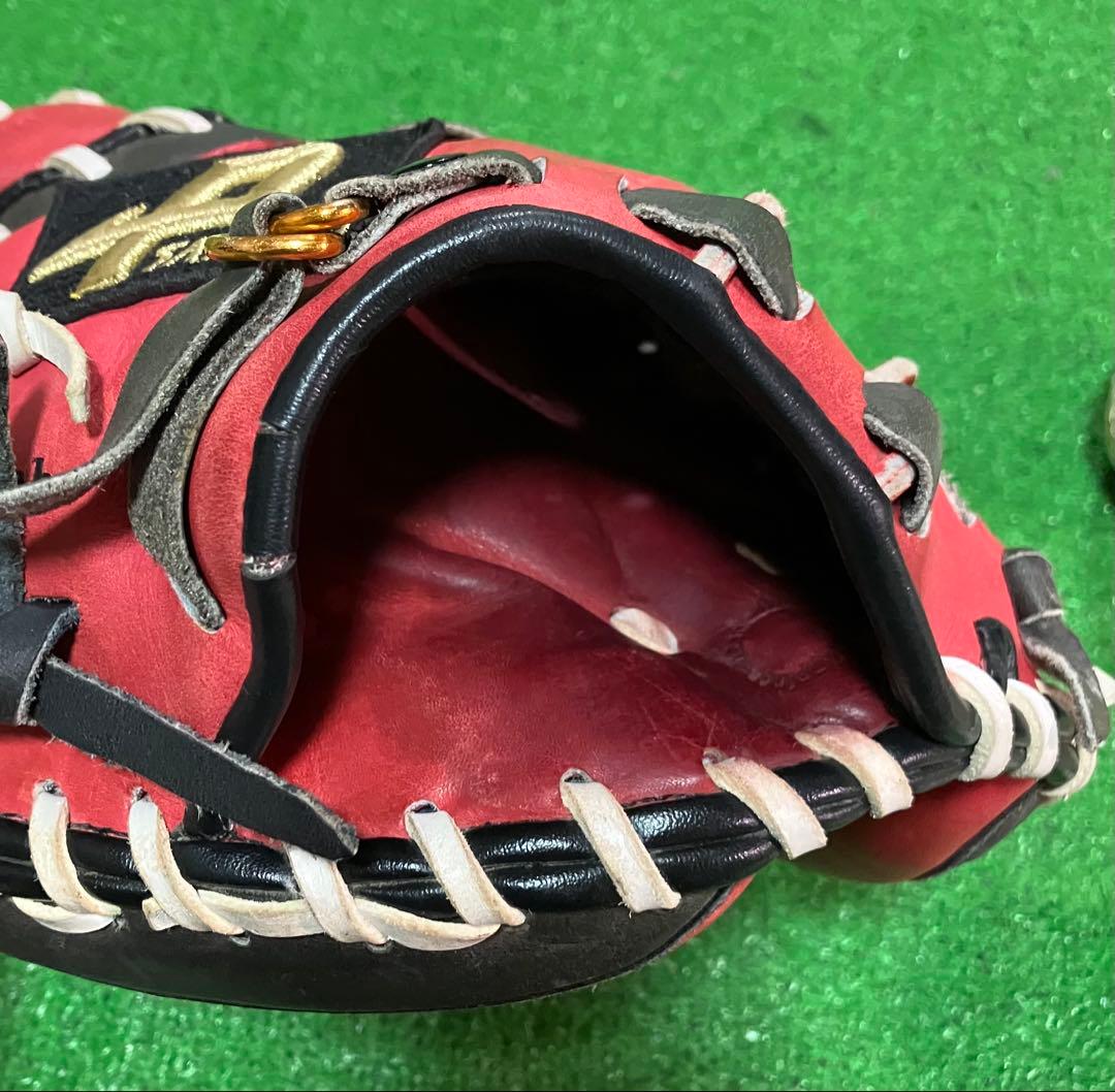 軟式野球 左投 キャッチャーミット プロマーク Promark 捕手 大人 赤