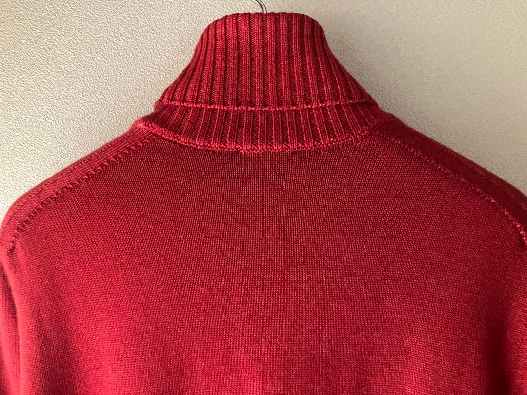 Drumohr ウール 8G タートルネックニット 後染め レッドブラウン 46