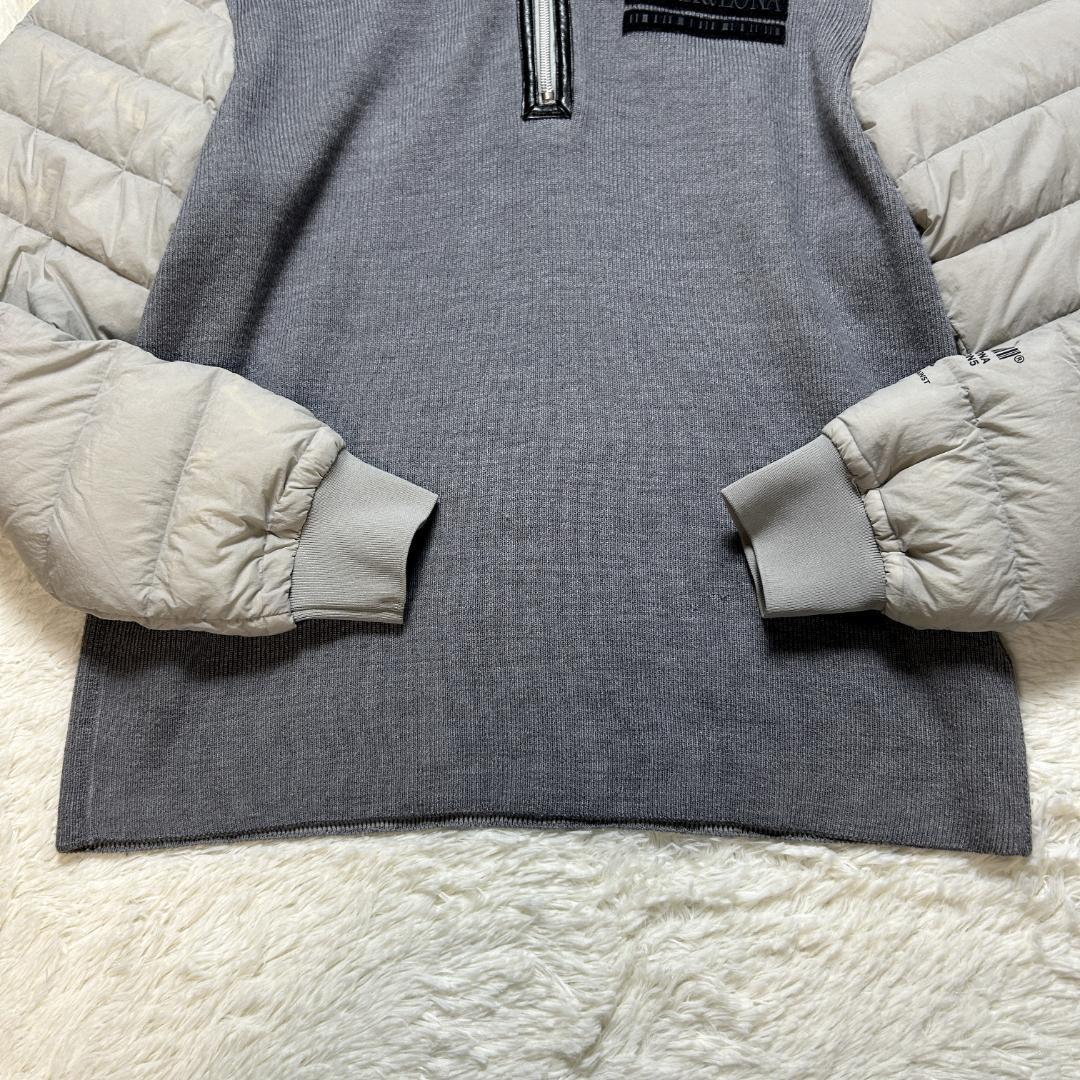美品✨マークアンドロナ コンビネーションプルオーバー ダウン ハーフジップニット