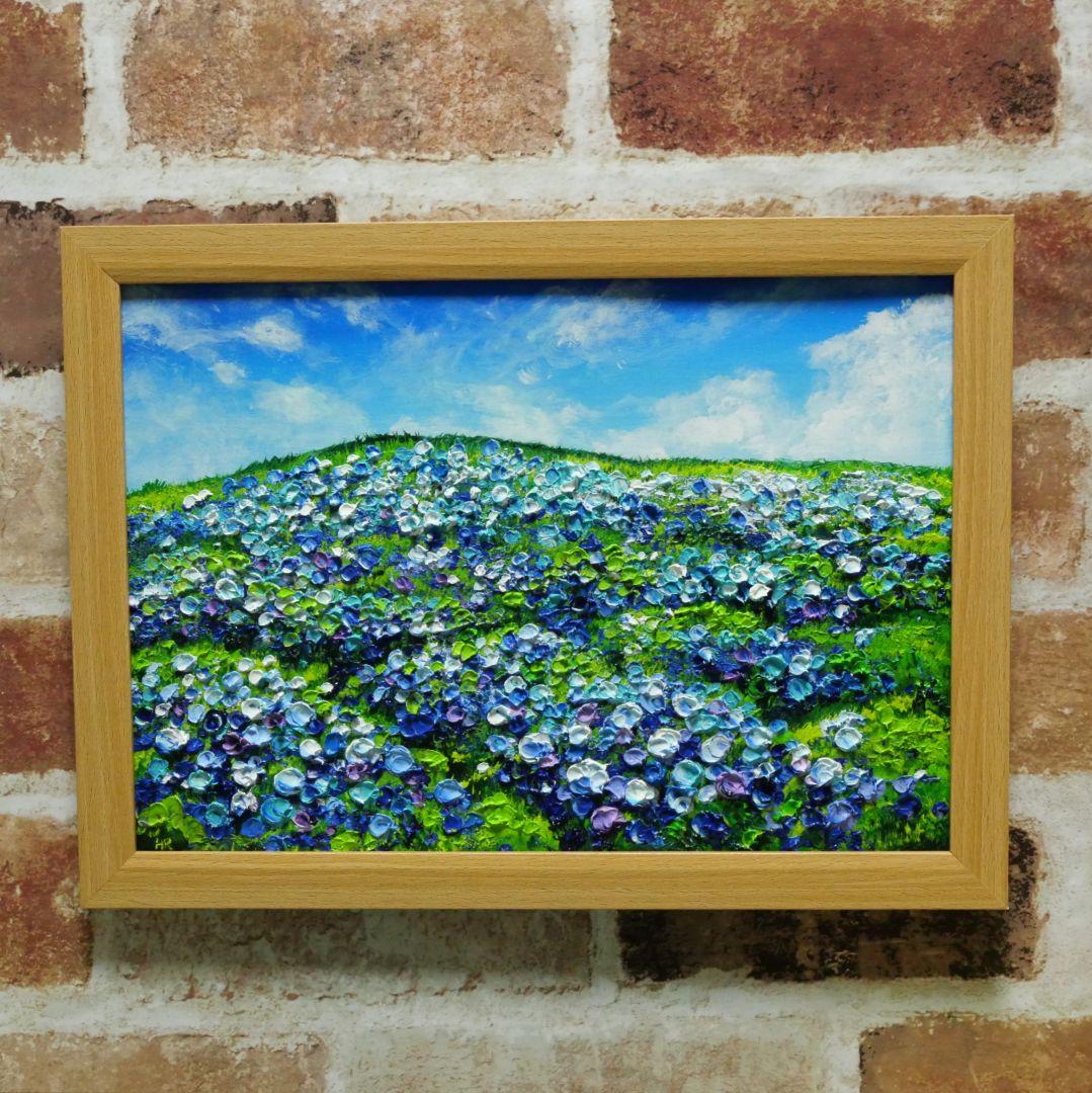 油絵 絵画 【紫陽花の丘】