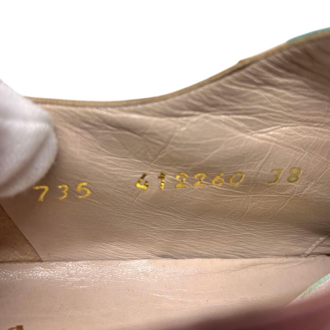 シャネル CHANELフラワー柄 レースアップシューズ 38 ※難あり