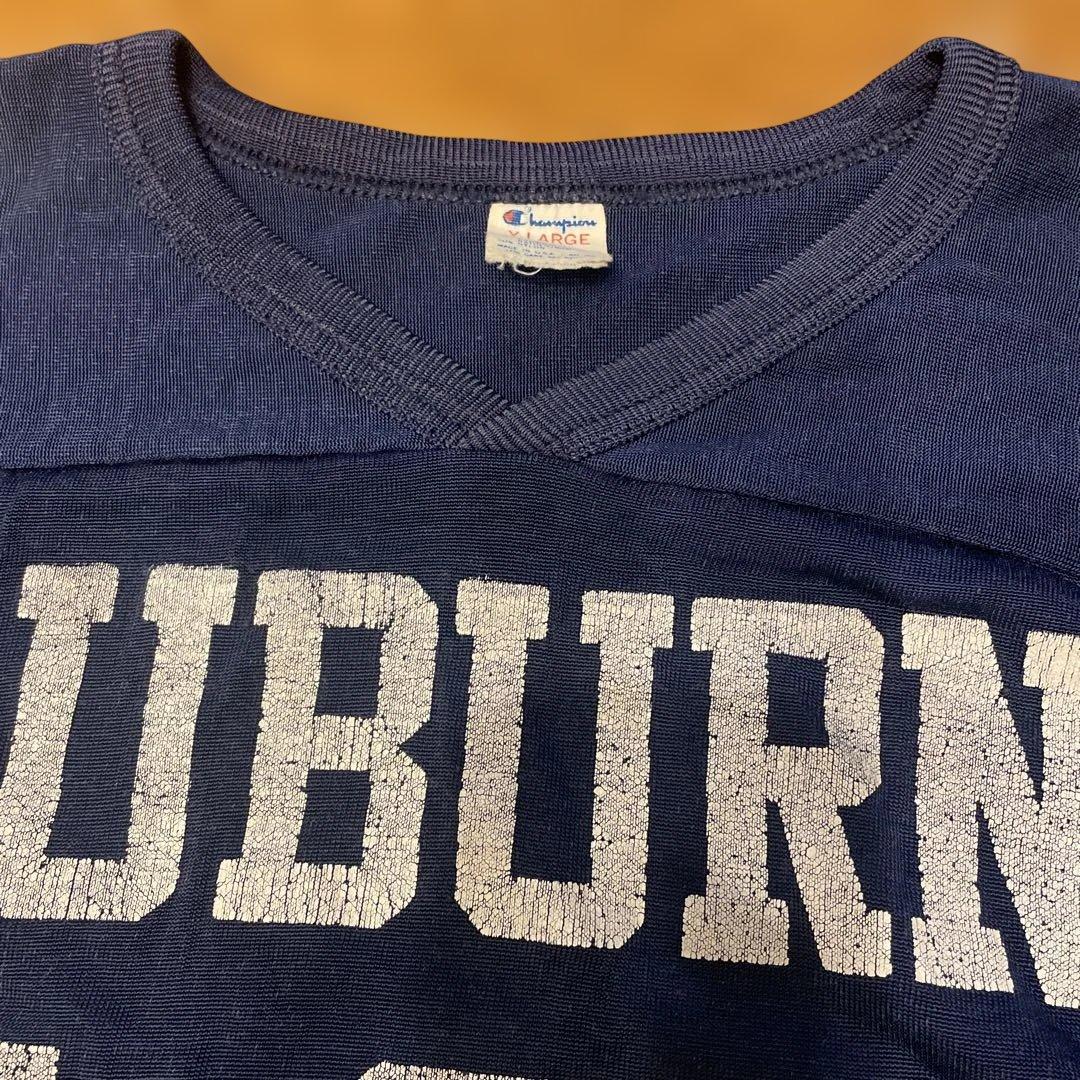 80s Champion フットボールT シャツ　トリコタグ　紺色　ＸＬ