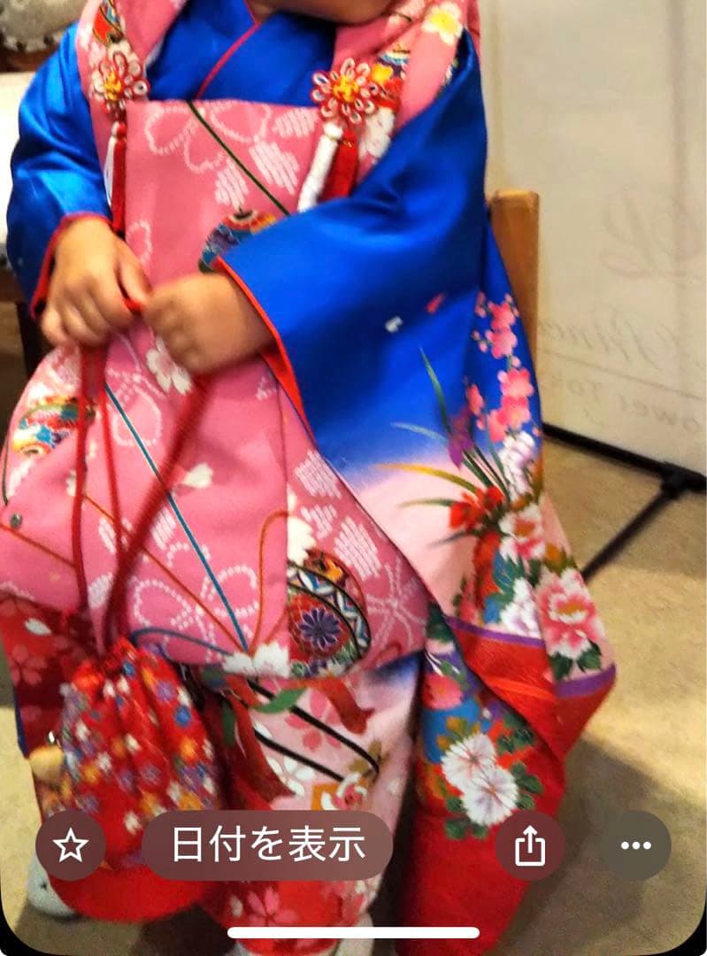 【マリン】★女の子3歳　七五三正絹お着物被布セット
