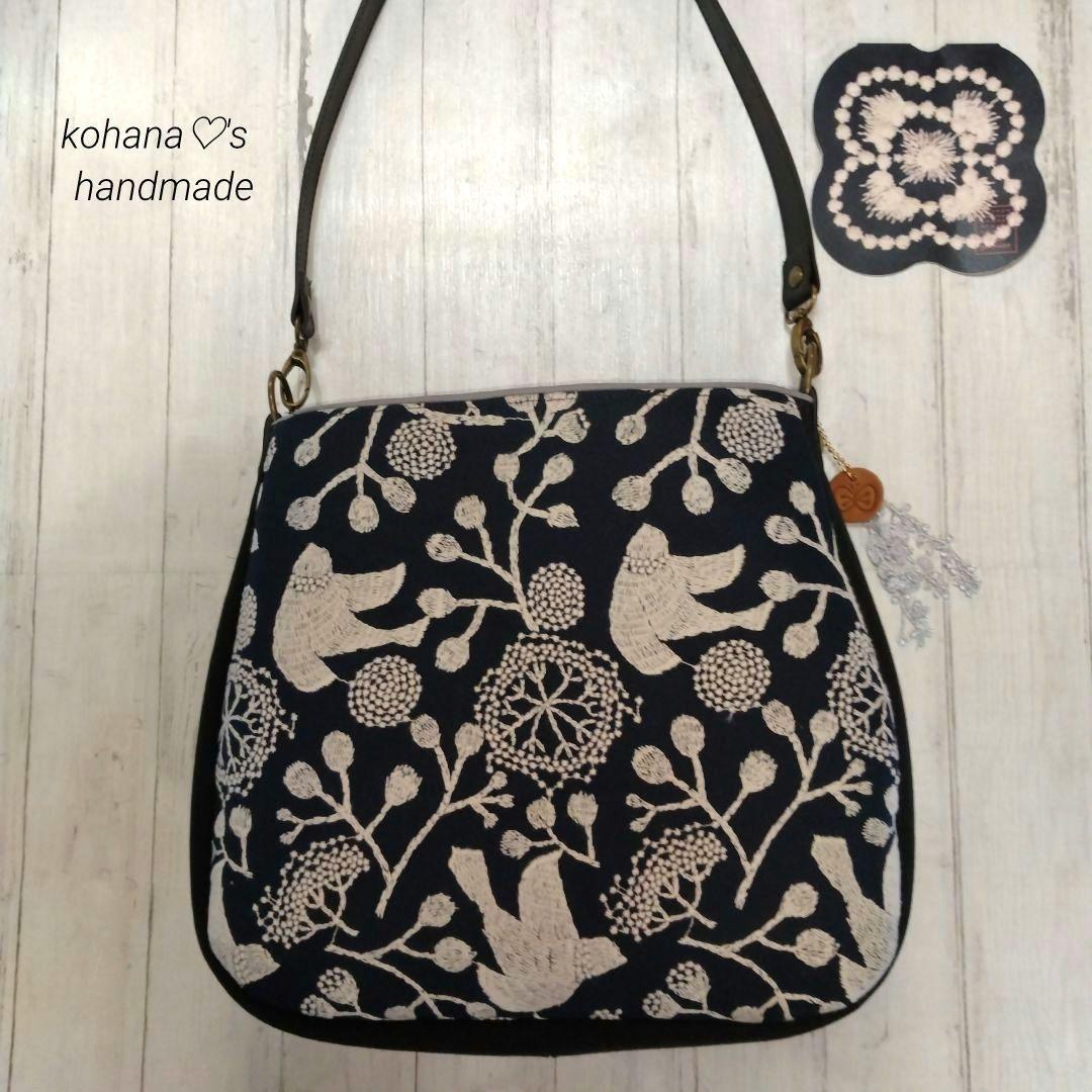 ハンドメイドஐ..ラウンドショルダーバッグ∂б点と線模様製作所⚮̈
