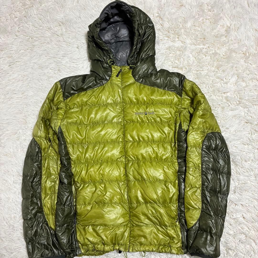 【人気カラー】　モンベル　U.Lダウンガイドパーカ　グリーン/緑　ドローコード