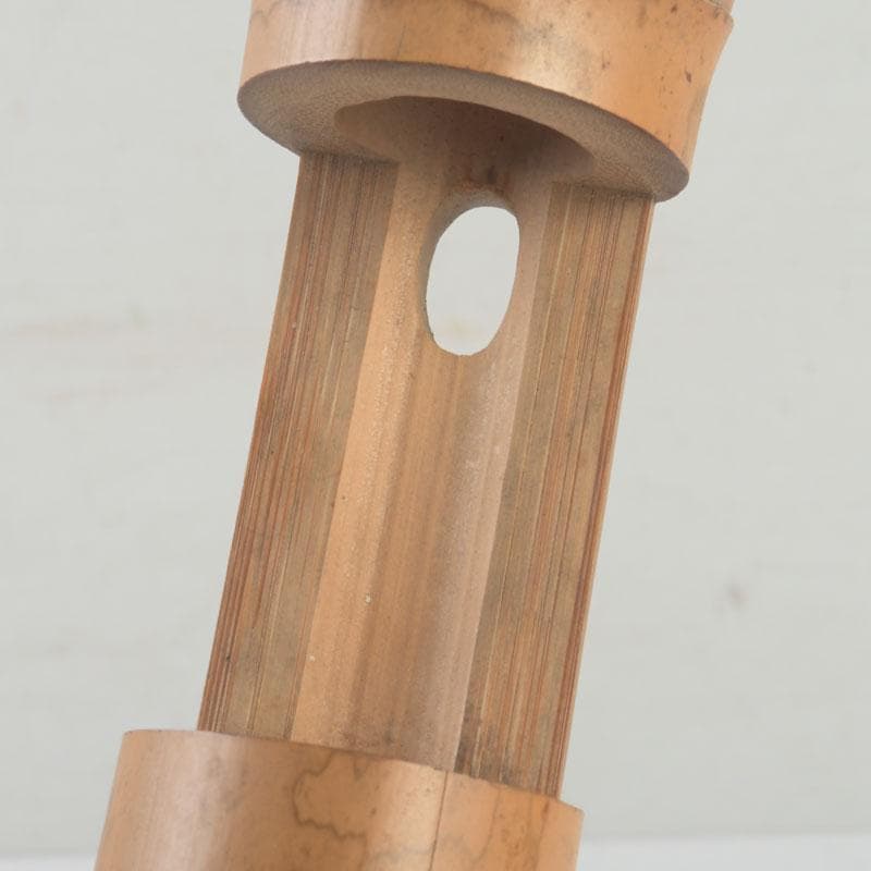 茶道具　古竹製　一重竹花生　花押あり　仰止斎（松尾宗古）書付共箱　C　9723