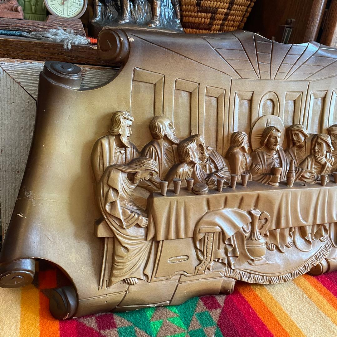 芸術品！30s〜40s 最後の晩餐　レオナルドダビンチ木彫りアメリカアンティーク