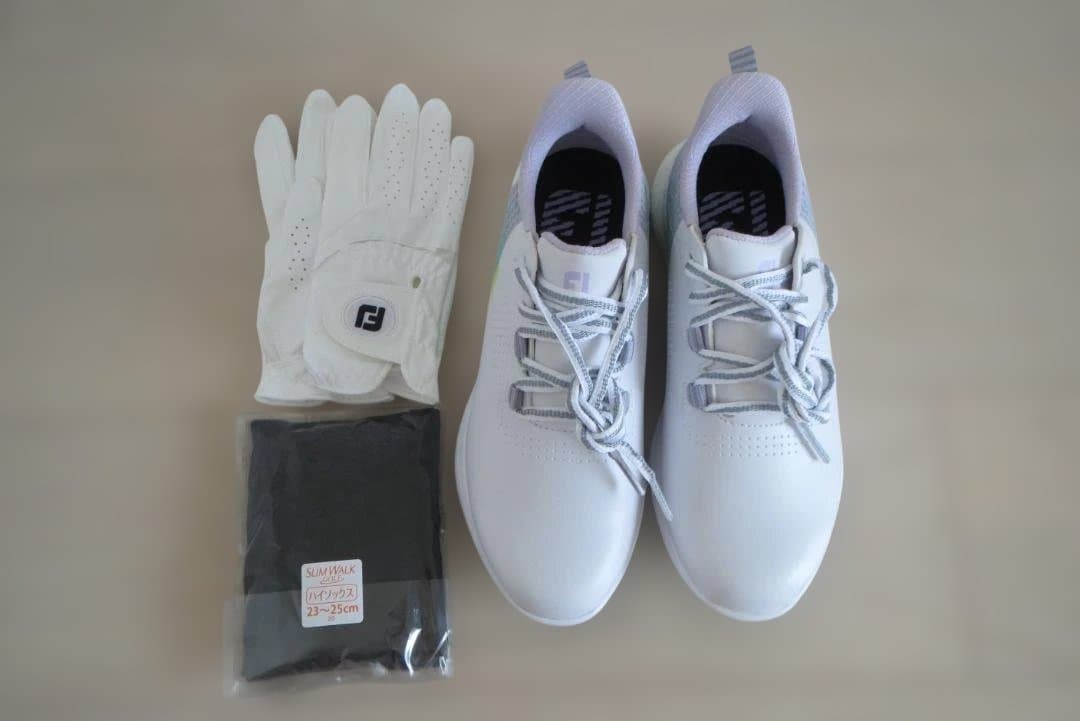 新品 FootJoy ゴルフシューズ23㎝ グローブ スリムウォークハイソックス