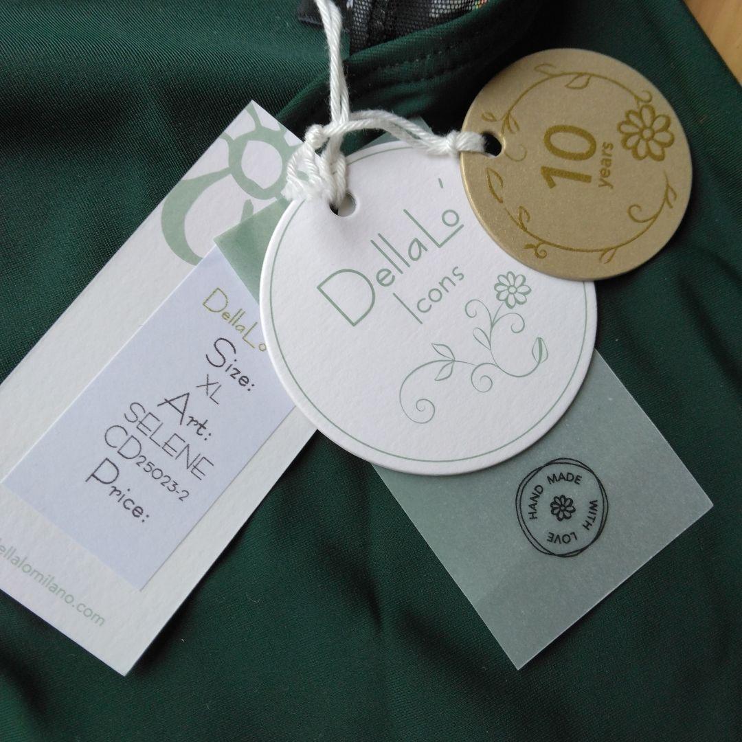 新品　デラロミラノ　レオタード　XL　ブラック×グリーン