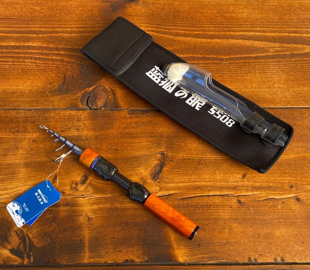 超軽量　カーボンロッ5ft トラウトロッド　スピニングロッド　ウッドグリップ