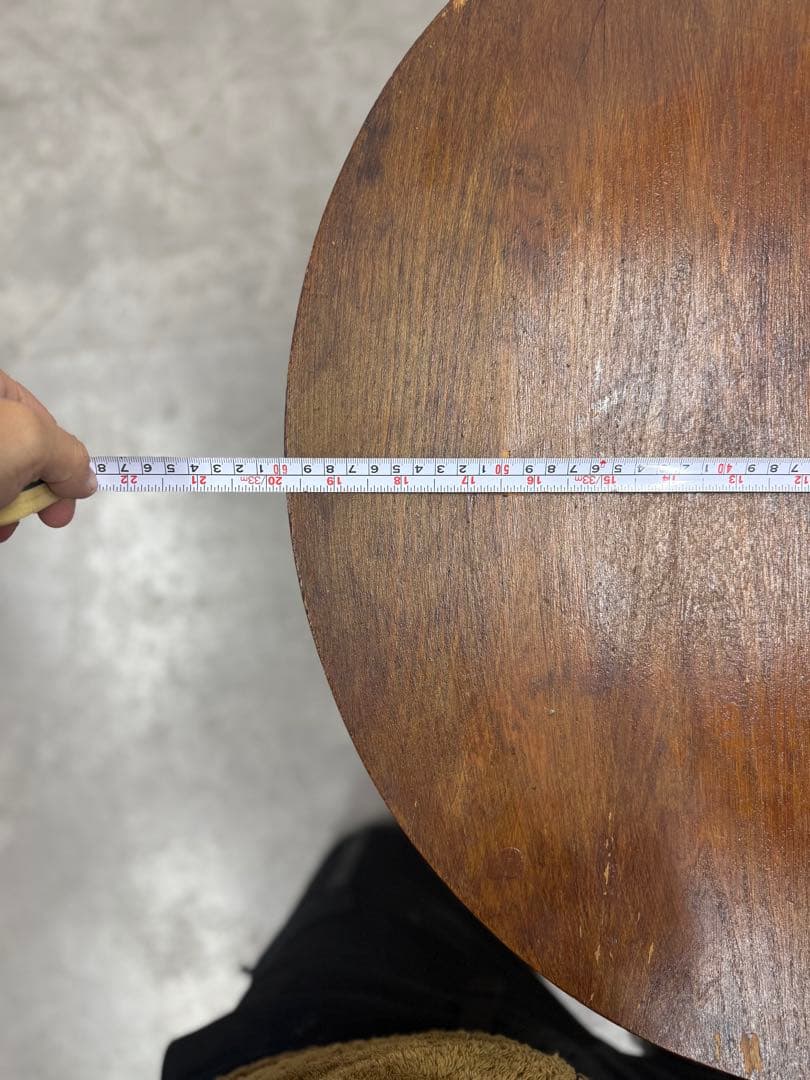 SNT1458 昭和レトロ 木製 ラウンド 丸テーブル アンティーク