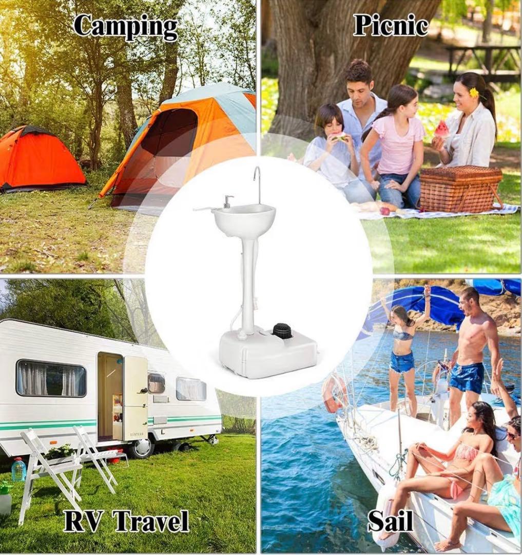 【未使用品】ポータブル洗面台　災害用　キャンプ用品　屋外用電源不要　介護用品