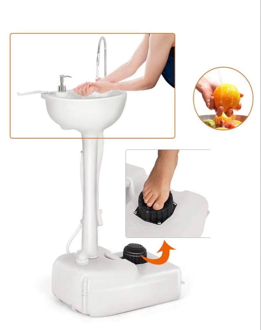 【未使用品】ポータブル洗面台　災害用　キャンプ用品　屋外用電源不要　介護用品