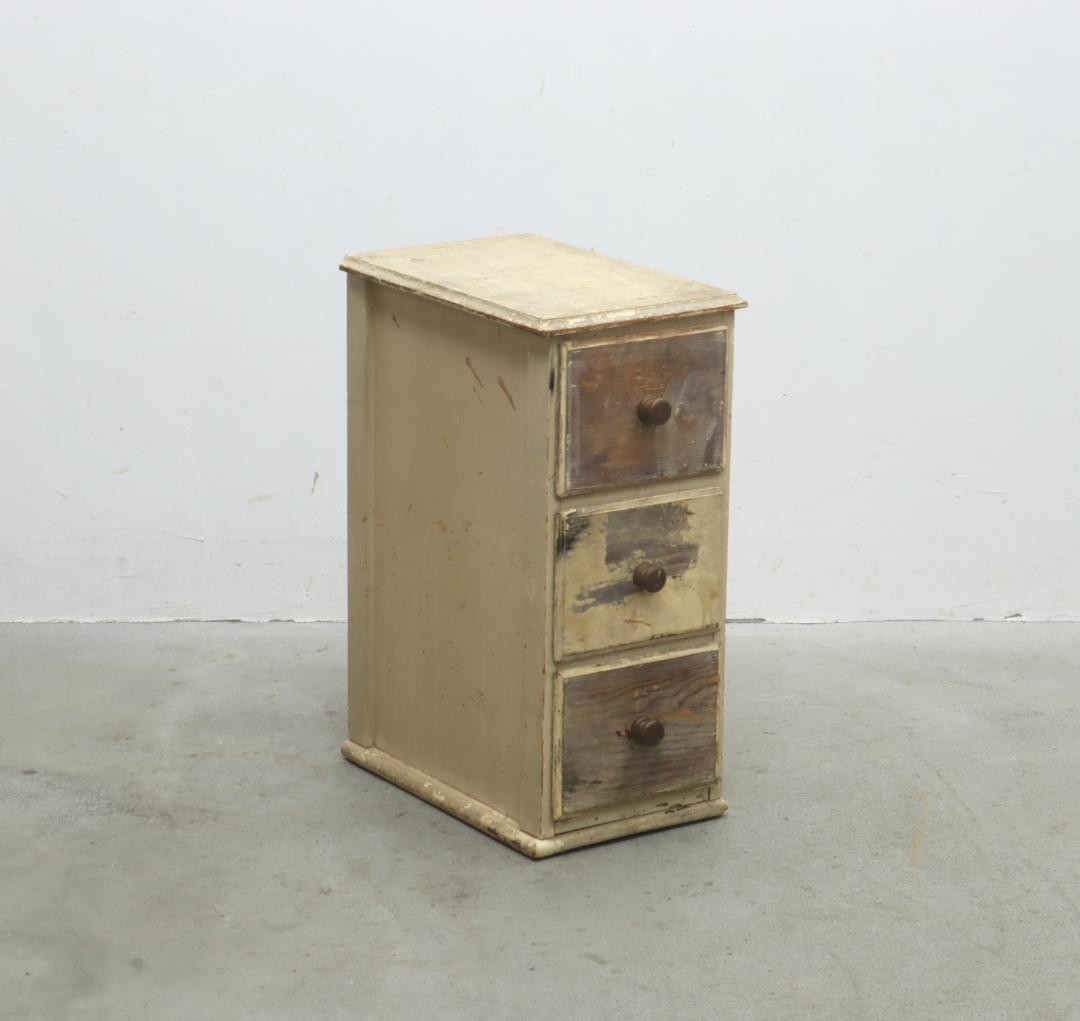 ヴィンテージ パイン材 ペイント ドロワー キャビネット 引き出し 収納 台