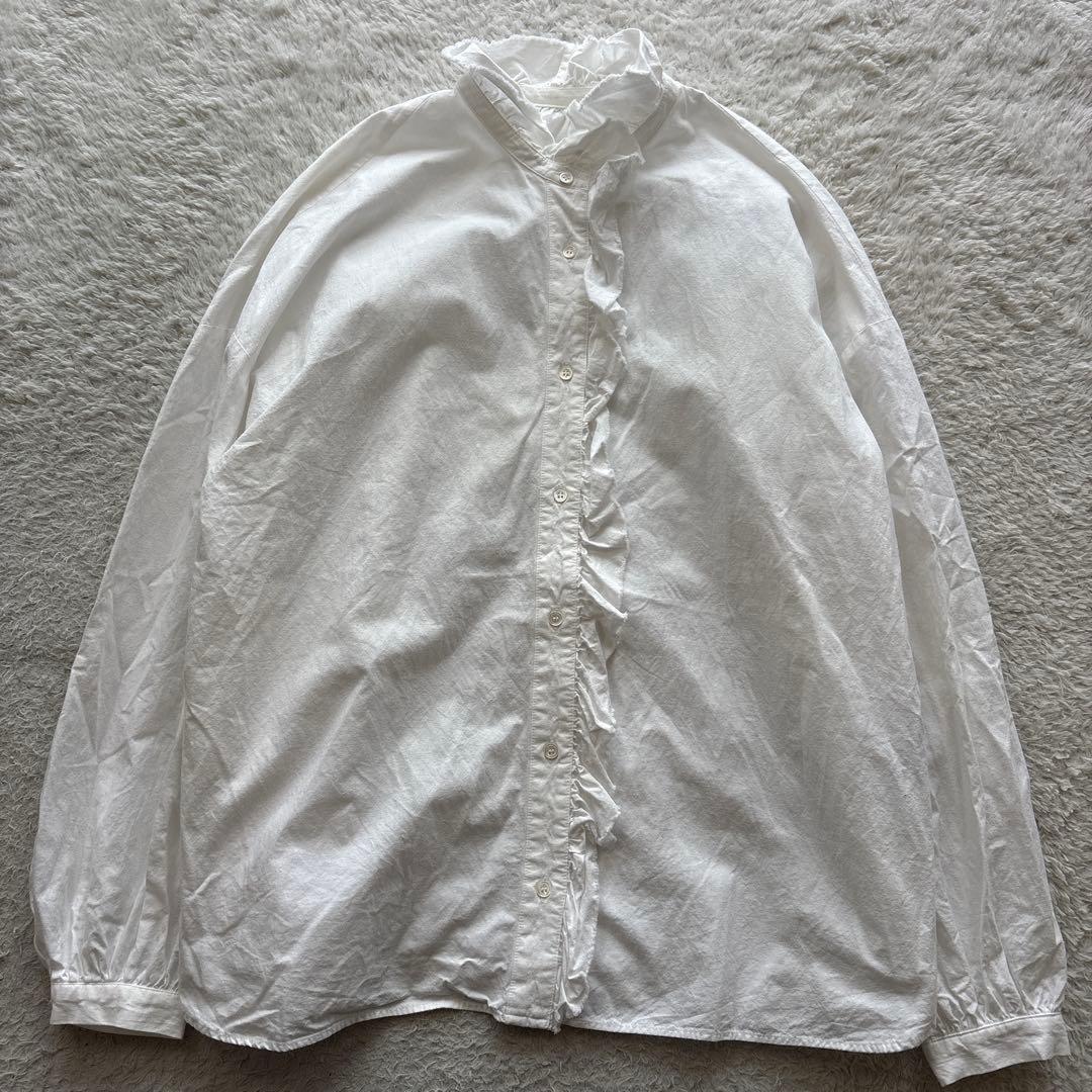 ジャーナルスタンダードラックス　ワッシャーフリルブラウス　コットンリネン