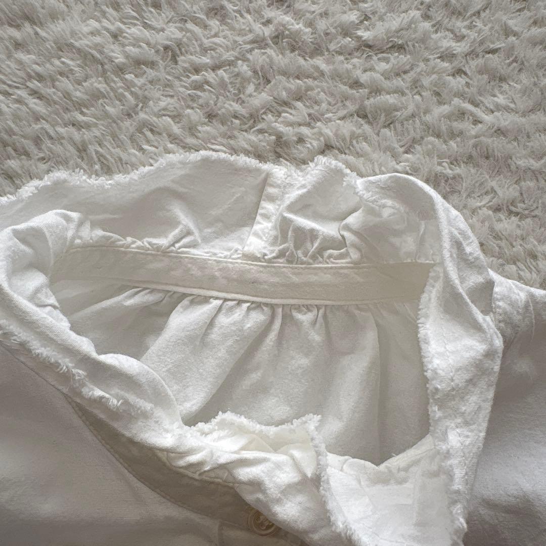 ジャーナルスタンダードラックス　ワッシャーフリルブラウス　コットンリネン