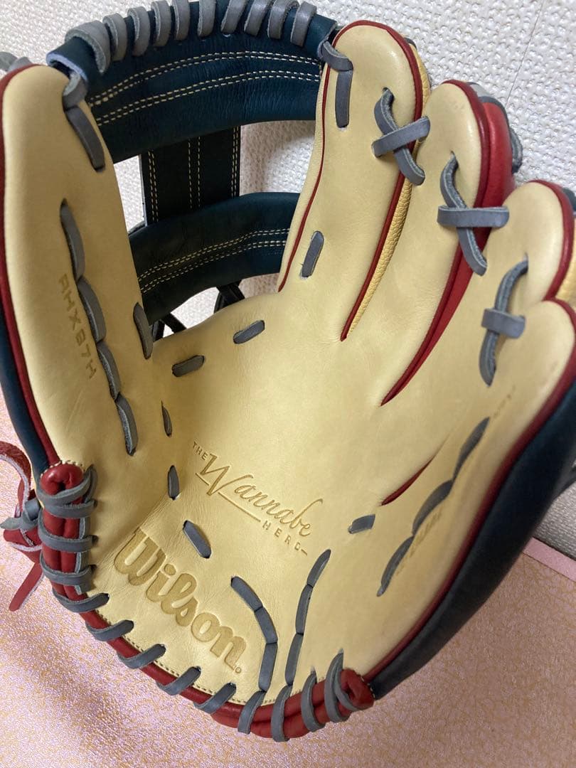 Wilson 軟式グローブ M型 レッド/イエロー/ブルー　87型　未使用