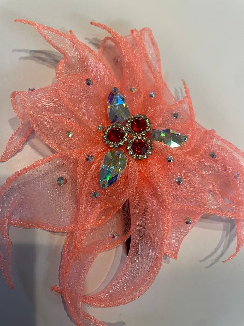 社交ダンス⭐️スタンダードドレス　オーダードレス　ベージュ＆オレンジ