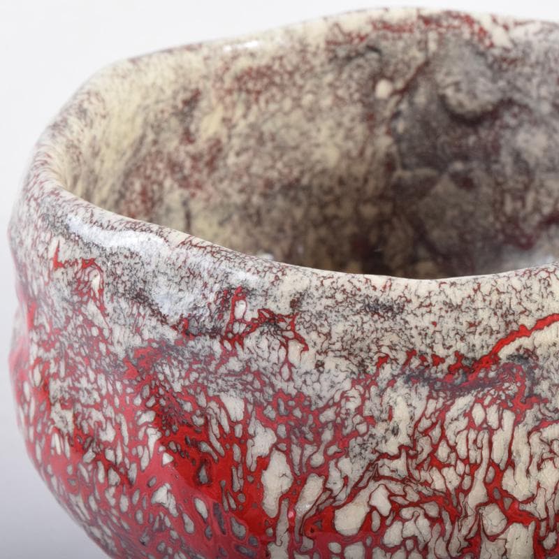 茶道具　箕面焼　松田志典作　辰砂　茶碗　共箱　C　7201