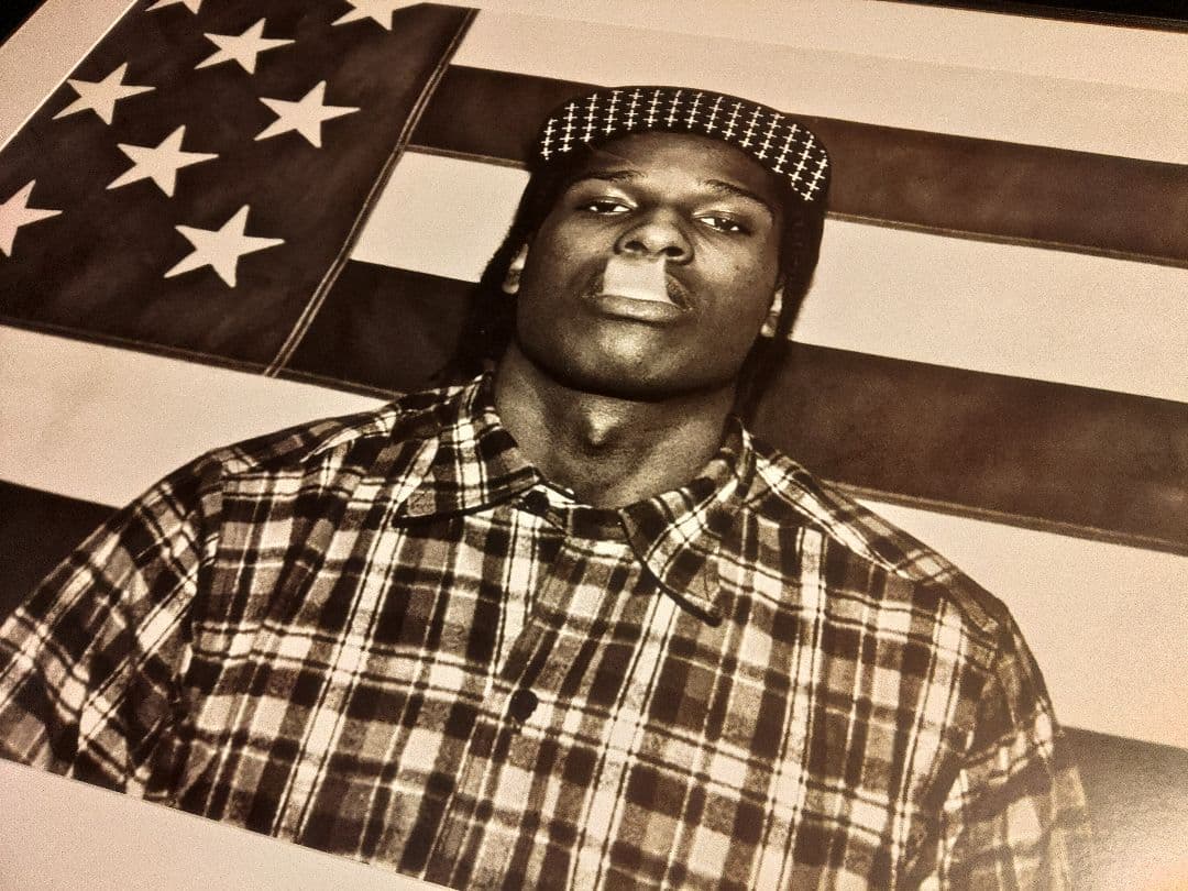 激レア　ASAP ROCKY エイサップロッキー UK 大型　アートフレーム