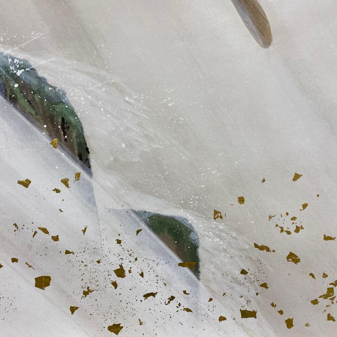 美品 掛け軸 前川聖牛作 大幅！昇鯉図 共箱 縁起物 真筆証明書