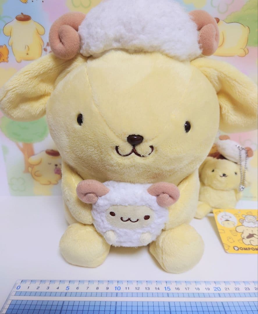 ポムポムプリン　羊シリーズ　ぬいぐるみ　マスコット　ポーチ