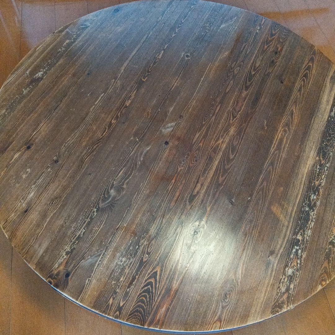 木製円形座卓 ダークブラウン　折りたたみ式