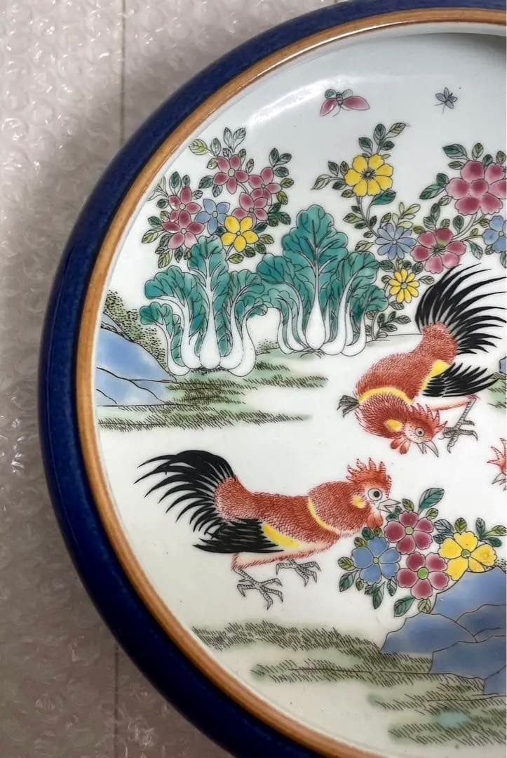 中国 骨董品 大清道光年製 筆洗 五彩鷄絵図 陶芸 古美術 。