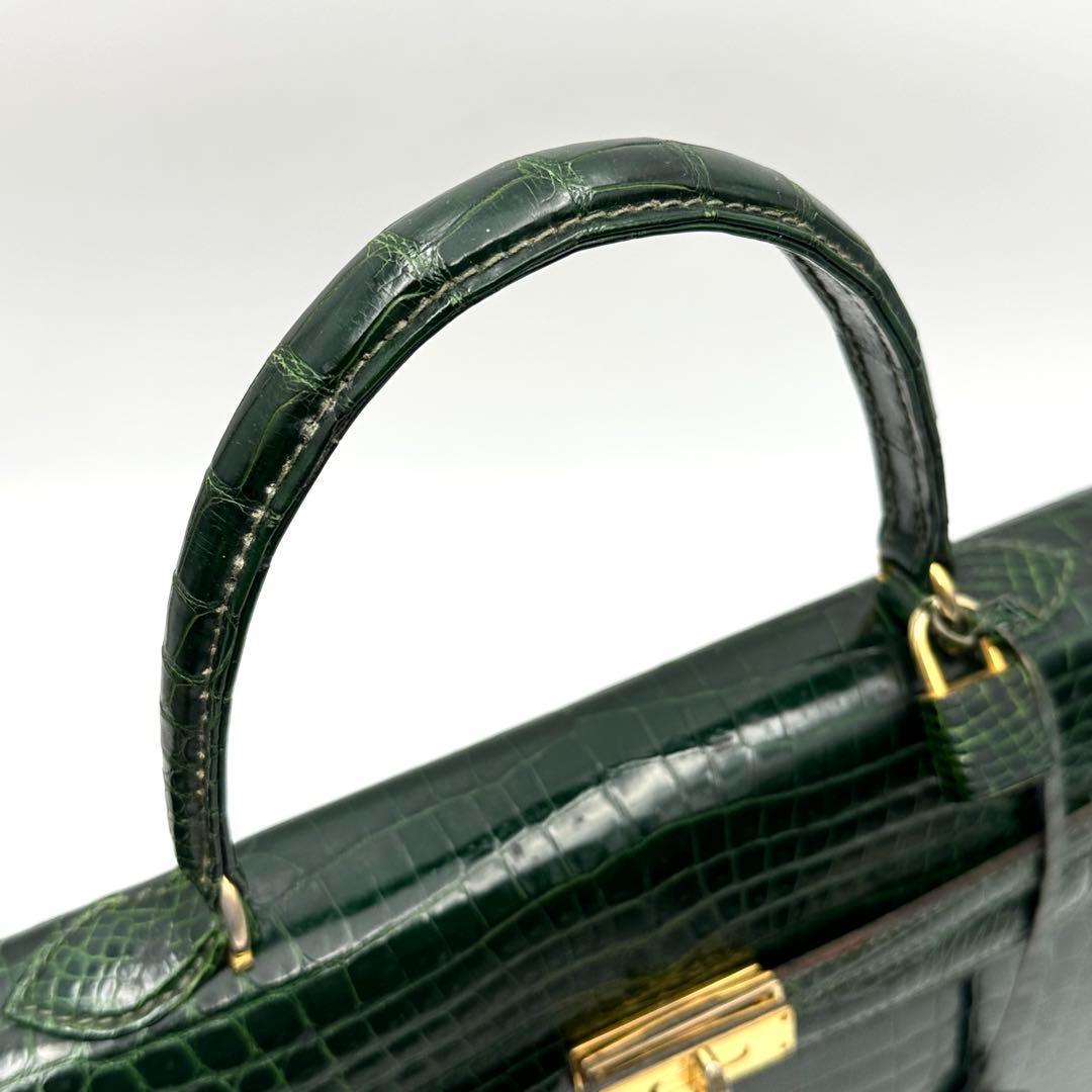 希少カラー✨ モラビト MORABITO スカラ28 クロコダイル ハンドバッグ