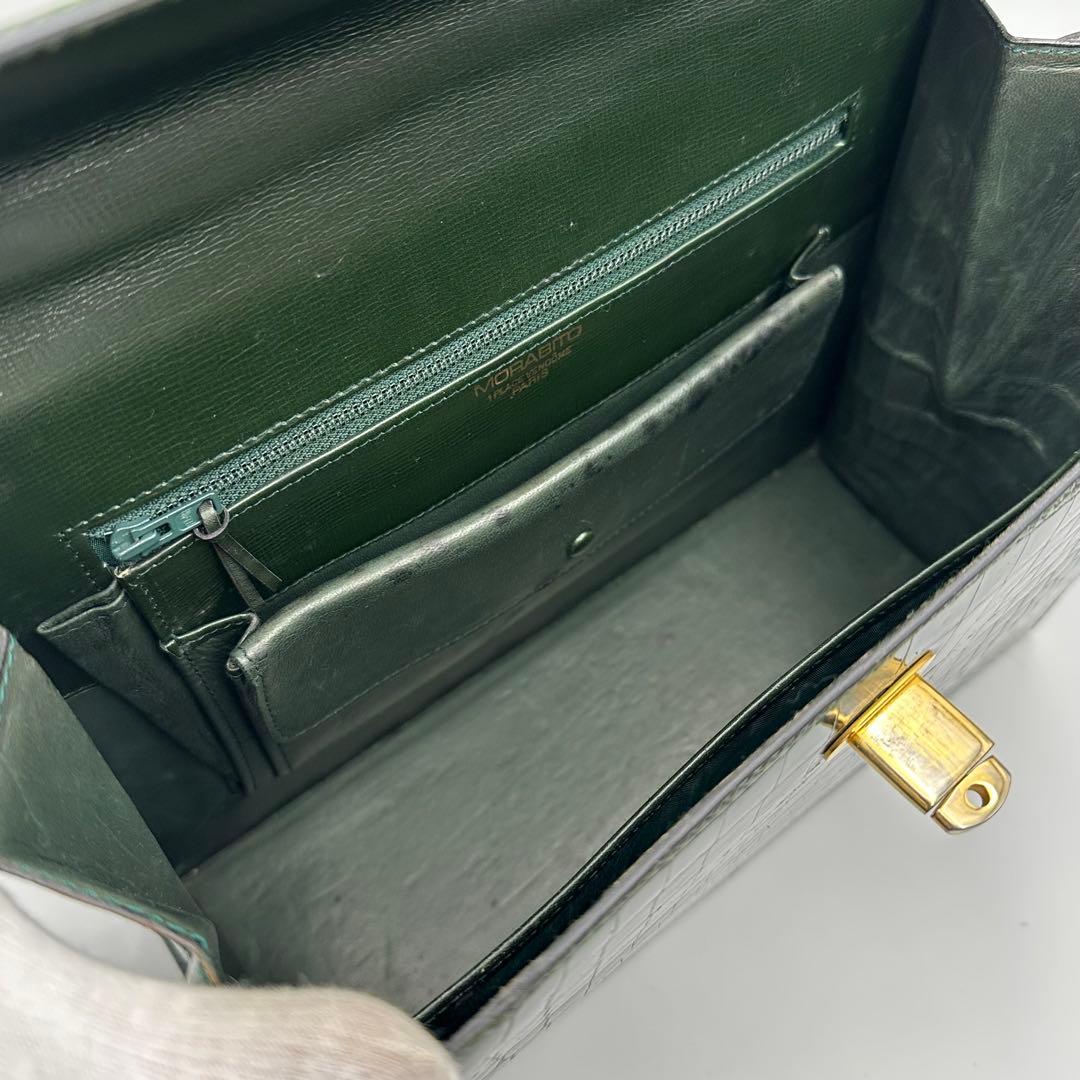 希少カラー✨ モラビト MORABITO スカラ28 クロコダイル ハンドバッグ