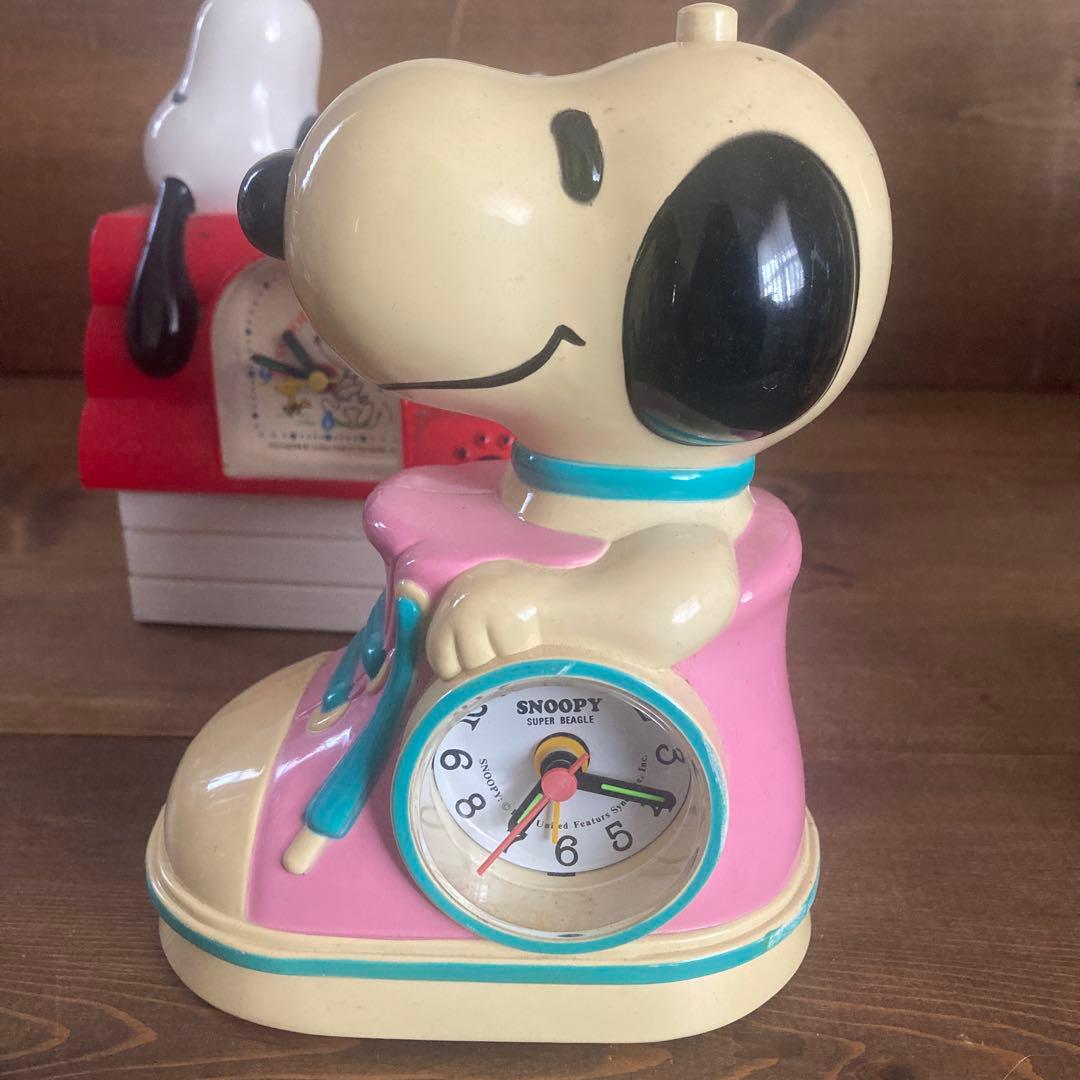 Vintage Peanuts レトロ　スヌーピー 置時計　温度計フィギュア