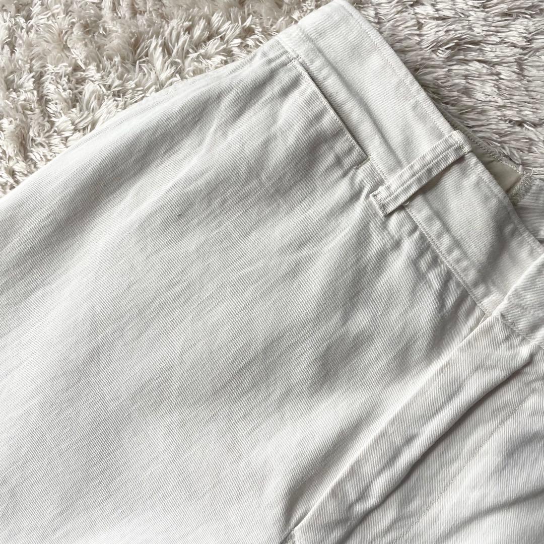 美品 45R おこめチノのシャルロットパンツ 3 ホワイト
