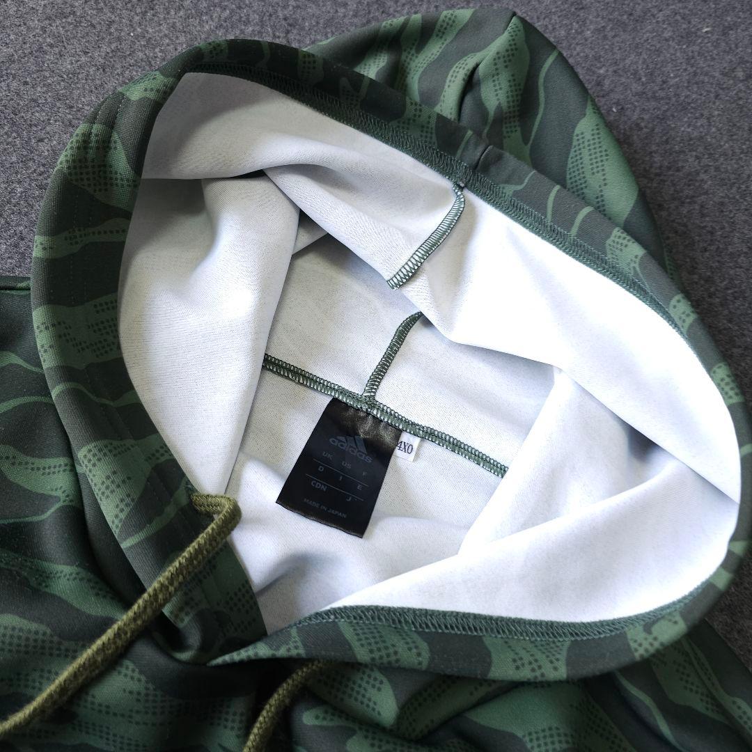 【アディダス】人気ロゴマーク×カモフラ柄総柄 長袖ジャージセットアップ 5L