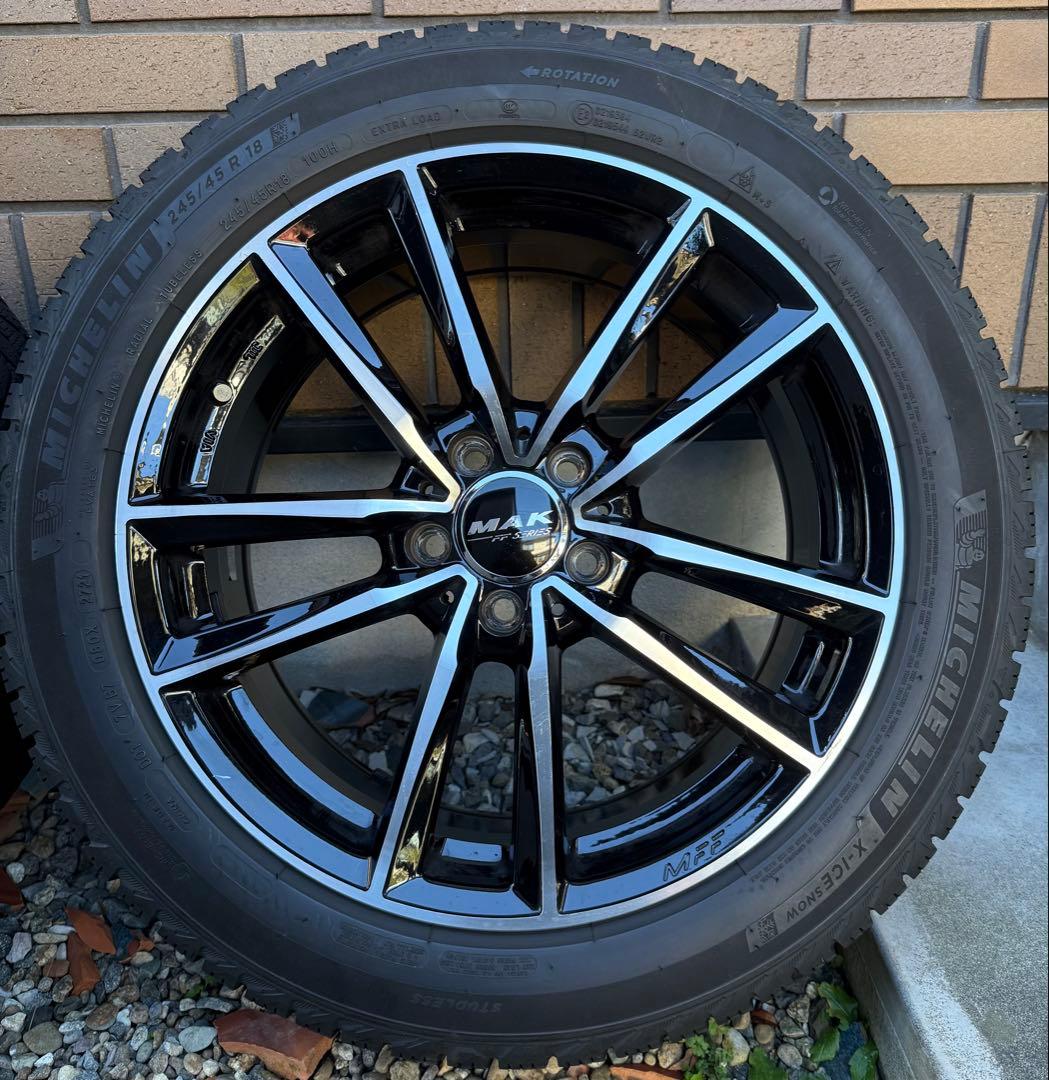 ②メルセデスE300用245/45 R18 ミシュランスタッドレスMAKホイール