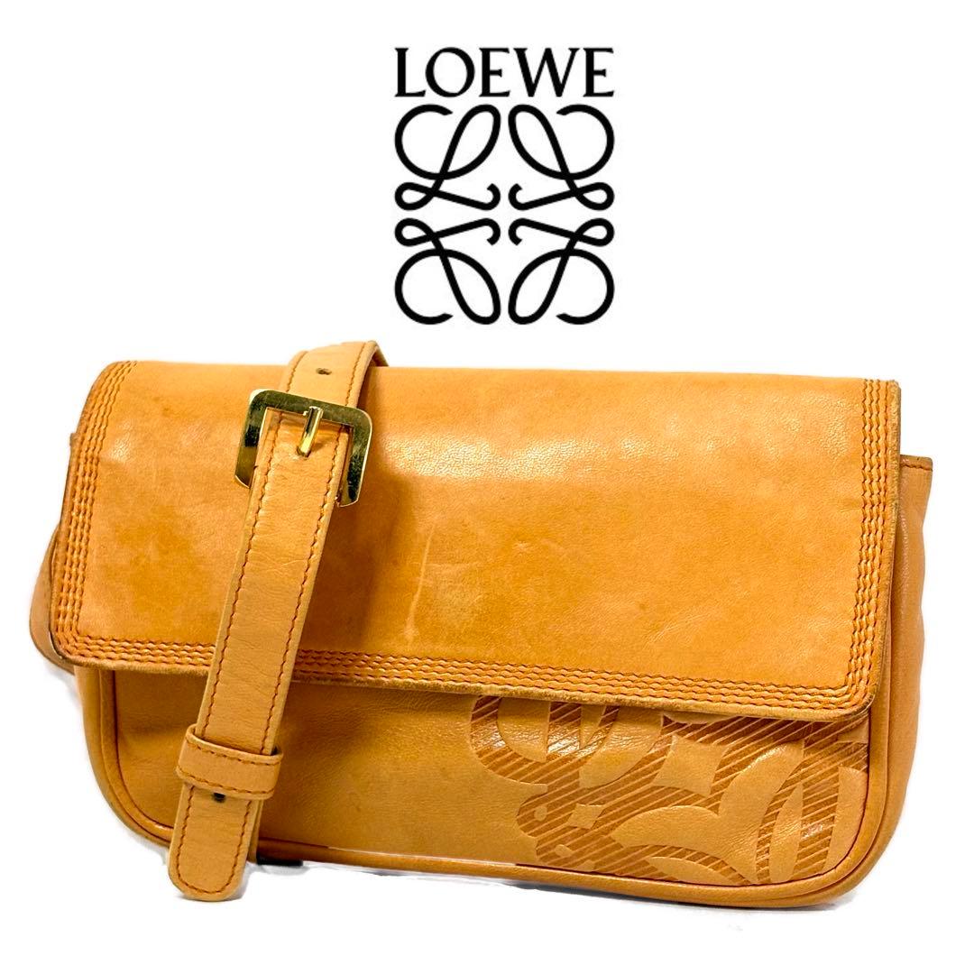【希少】LOEWE ロエベ アナグラム レザー ウエストポーチ ボディバッグ