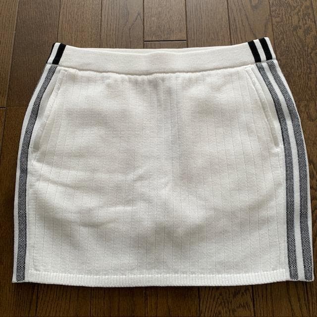 アディダス　ゴルフ　防風　セーター　ニットスカート　上下　レディースL　白