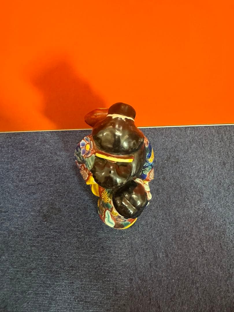 1780 古九谷焼　色絵母子人形　置物　時代物