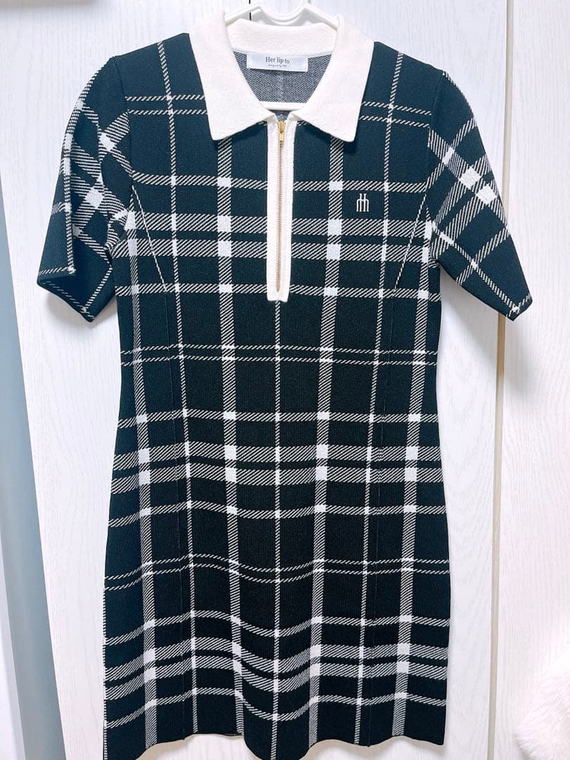 ワンピース her lip to Trois Logo Knit Mini Dress