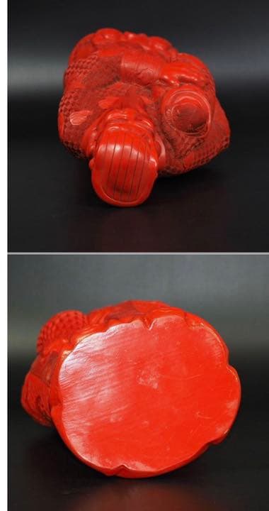 送料無料　時代大珍品 大振り堆朱「福禄寿」の福　高46ｃｍ 中国古玩